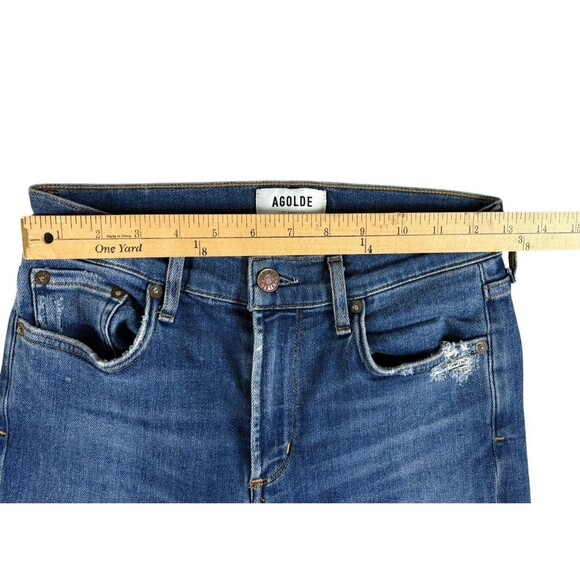 Agolde Jeans Women's Sophie Distressed Skinny Jeans Size 27 Mid Rise Stretch - Picture 8 of 13